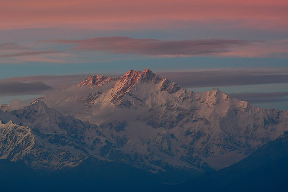 Kangchenjunga at sunset from Observatory Hill, Darjeeling