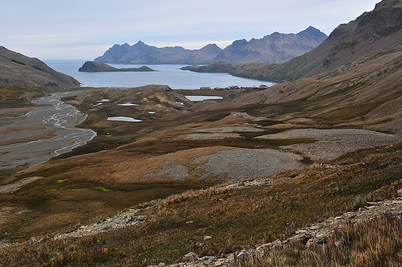 Stromness, seen from the pass between Fortuna Bay and Stromness Bay