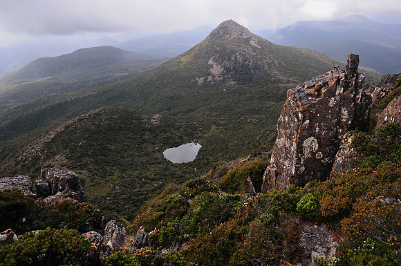 Mount Snowy from the summit of Hartz Peak, Hartz Mountains National Park