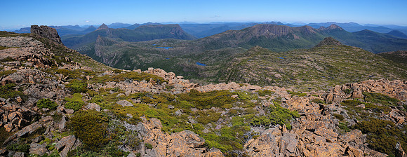 Looking south from the high point  north of Mount Geryon, Cradle Mountain-Lake St. Clair National Park