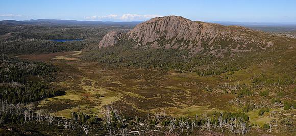 Mount Jerusalem and the Valley of Hinom from the summit of The Temple, Walls of Jerusalem National Park