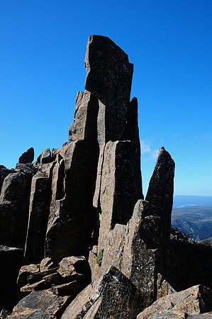 Dolerite pillars near the summit of Cradle Mountain, Cradle Mountain-Lake St. Clair National Park
