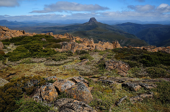 Barn Bluff from the summit of Cradle Mountain, Cradle Mountain-Lake St. Clair National Park