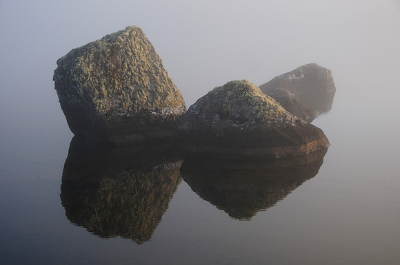 A misty sunrise on the Long Tarns, Walls of Jerusalem National Park