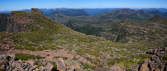 Looking south from the high point north of Mount Geryon, Cradle Mountain-Lake St. Clair National Park