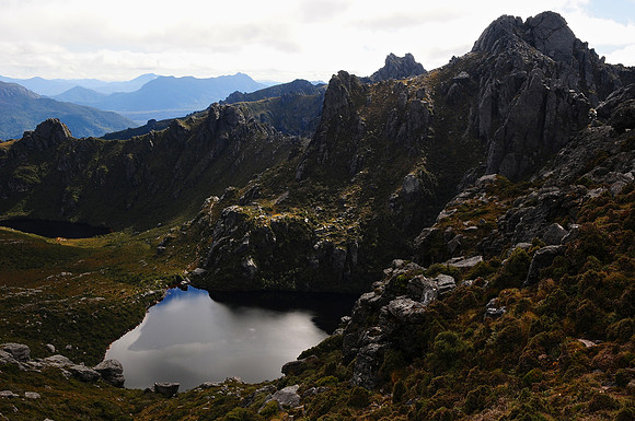 Square Lake and Procyon Peak, Western Arthur Range, Southwest National Park
