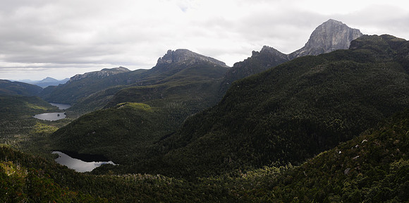 Lakes Gertrude, Magdalen and Millicent, Clytemnestra and Frenchman's Cap from Barron Pass, Franklin-Gordon Wild Rivers National Park