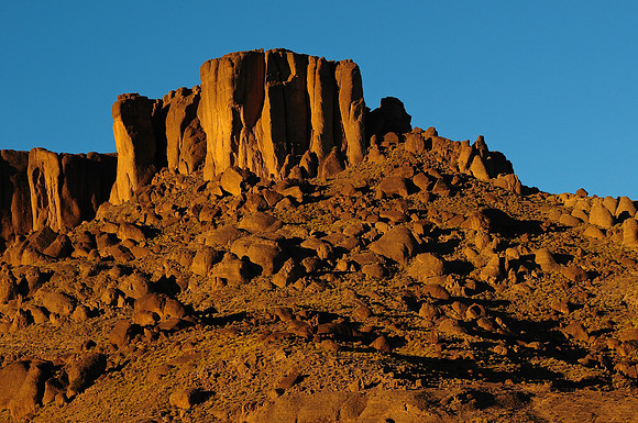 Sunset on Tassigdelt from Igli, Jebel Sahro