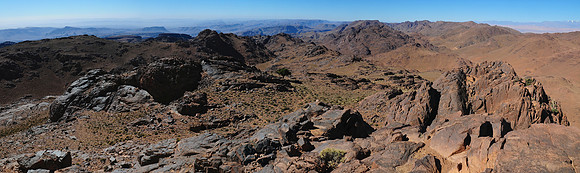 Looking southwest from the summit of Kouaouch, Jebel Sahro