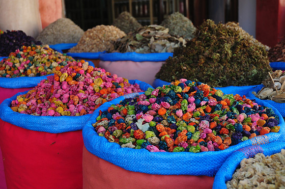 Spices for sale in the souks, Marrakech
