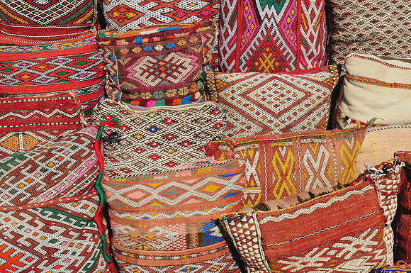 Pillows for sale in the souks, Marrakech