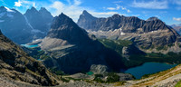Yukness Mountain from the Huber Ledges with Glacier Peak, Ringrose Peak, Hungabee Mountain, Mount Biddle and the ridge to Mount Schaffer behind, Lake O'Hara Alpine Circuit