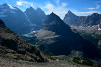 Yukness Mountain from the Huber Ledges with Glacier Peak, Ringrose Peak, Hungabee Mountain and Mount Biddle behind, Lake O'Hara Alpine Circuit