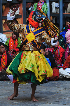 Masked dancer at the Jakar Dzong festival