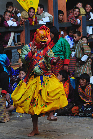 Masked dancer at the Jakar Dzong festival