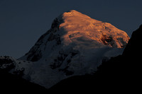 Sunrise on Jomolhari from Soi Thangthanka