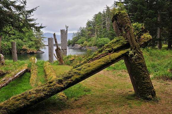 Haida longhouse ruins, SGang Gwaay Llnagaay (Ninstints), Gwaii Haanas National Park