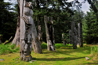Haida poles, SGang Gwaay Llnagaay (Ninstints), Gwaii Haanas National Park