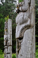 Haida poles, SGang Gwaay Llnagaay (Ninstints), Gwaii Haanas National Park