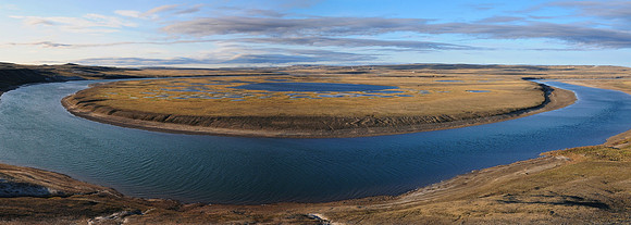 The bend in the Thomsen River at Baker Creek