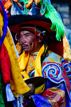 A harvest festival dancer at  the gompa just east of Chhokang Paro
