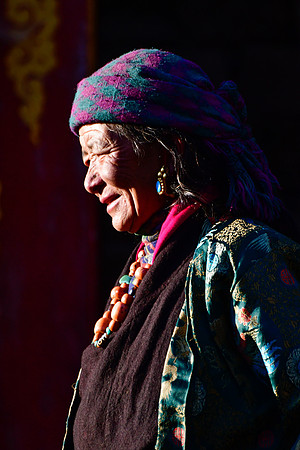 A harvest festival spectator at  the gompa just east of Chhokang Paro