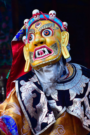 A harvest festival dancer at  the gompa just east of Chhokang Paro