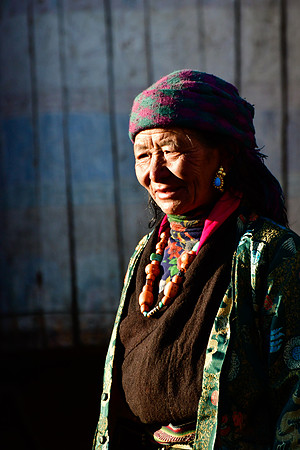 A harvest festival spectator at  the gompa just east of Chhokang Paro