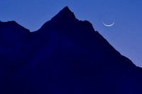 A sliver of moon before sunrise from Chumling
