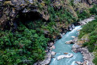 A cave beside the Budhi Gandaki a short distance below the entrance to the Tsum Valley