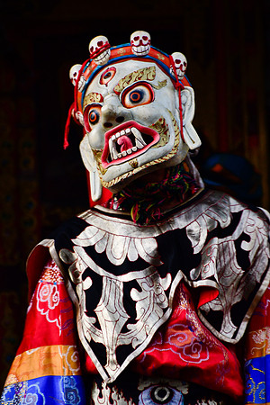 A harvest festival dancer at  the gompa just east of Chhokang Paro