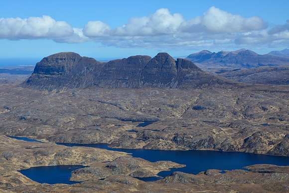 Suilven and Loch Veyatie from Cul Mor's northwest ridge