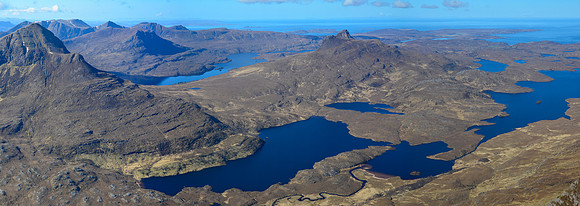 Cul Beag, Loch an Doire Dhuibh and Stac Pollaidh from the summit of Creag nan Calman (Cul Mor's south peak)