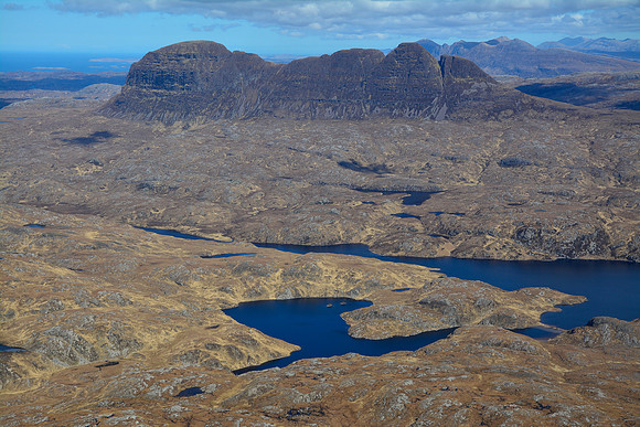 Suilven and Loch Veyatie from Cul Mor's northwest ridge