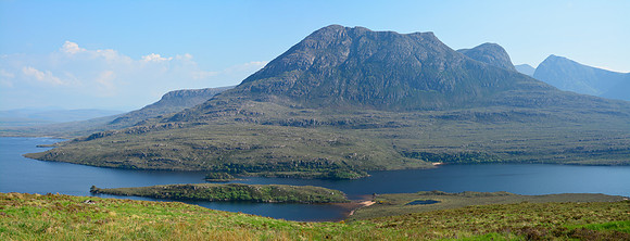 Sgurr Tuath and Loch Lurgainn from Stac Pollaidh's southern slopes