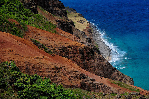 Kalalau Trail on the Na Pali Coast, Kauai