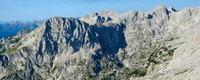 The ridge from Miselj vrh to Miseljski konec from the Planika Hut, with Debeli vrh in the distance
