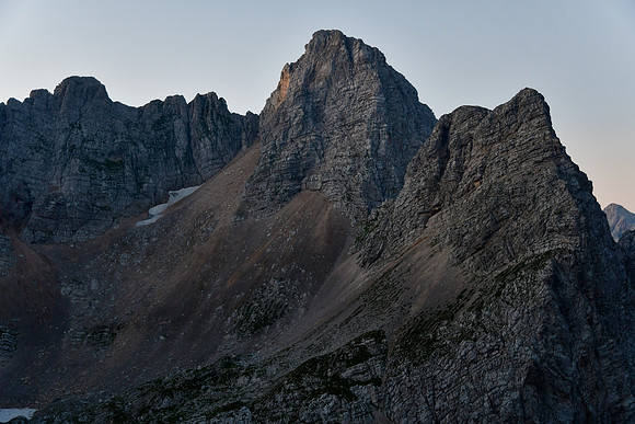 Pihavec before sunrise from the Pogacnikov Hut