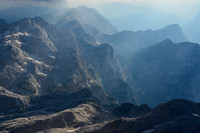 Looking southwest from Triglav's summit in evening light