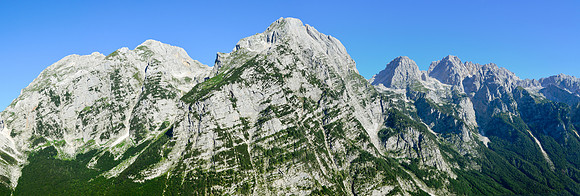 Bovski Gamsovec, Stenar, Dolkova spica and Skrlatica from the Prag Route