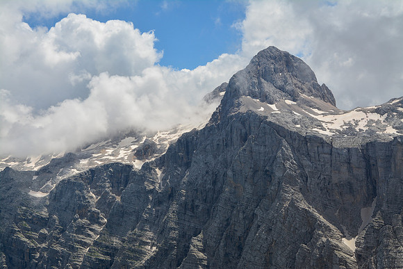 Triglav from the summit of Bovski Gamsovec