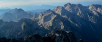 Looking north from Triglav's summit in evening light