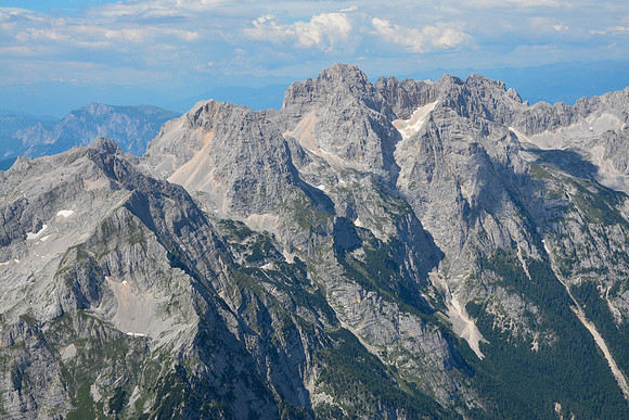 Looking north from Triglav's summit, with Skrlatica in the centre