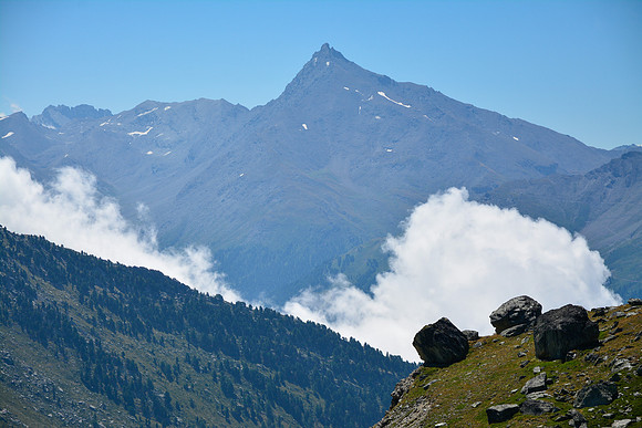 The Aiguille de Scolette from above Lac de la Partie