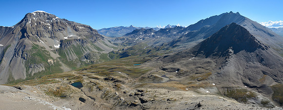 La Grande Motte, the Col de Pierre Blanche and the ridge to the Pointe de la Sana, from the east ridge of the Pointes de Pierre Brune