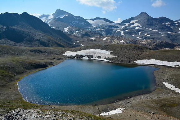 Lac de la Rocheure from the ridge west of the Col de la Rocheure