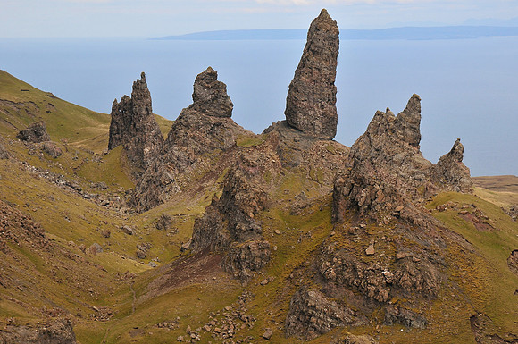 The Old Man of Storr from The Storr's southern slopes, Isle of Skye