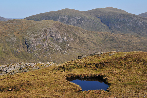 Mo Bhiogadail and Liuthaid from Tomnabhal's southeast ridge, Isle of Harris