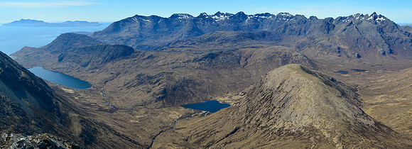 The Cuillin Ridge from Garbh-bheinn's north ridge, Isle of Skye