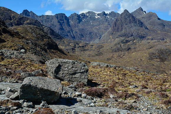 The northern end of the Cuillin Ridge from the east end of Druim nan Ramh, Isle of Skye